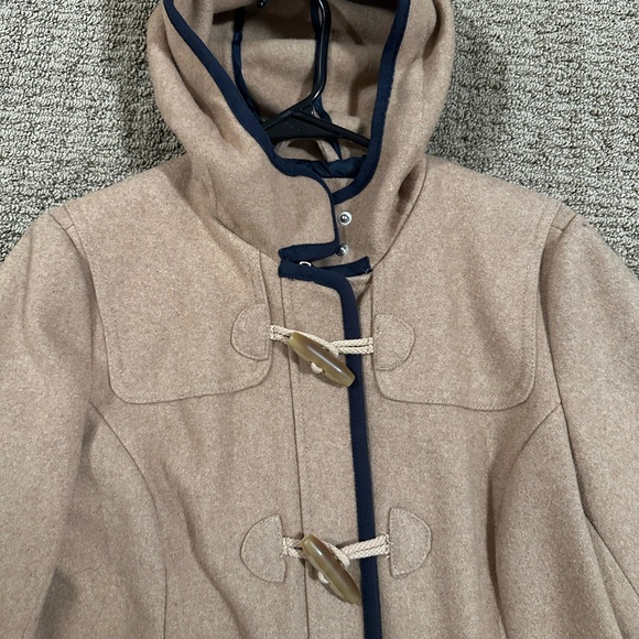 Camel Hooded Wool Coat - Picture 3 of 4